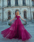 Simple Tulle Prom Dresses One Shoulder A-line Tulle Ruffles Long Evening Dress AW2202245